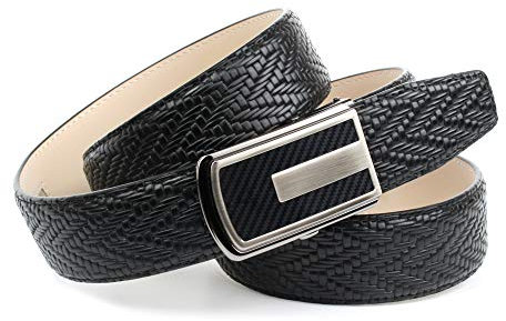 Anthoni Crown Herren Ledergürtel Gürtel, schwarz, 105