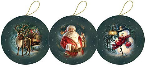 OLShop AG 3er Set Weihnachtskugeln Ø 10 cm Dezembernächte zum Befüllen Geschenkkugel Weihnachtsverpackung