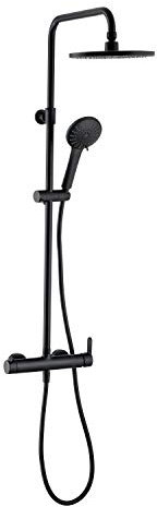 Wirquin 60722892 Colonne de douche avec mitigeur mécanique Black Roma Touch 5 jets, noir