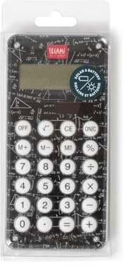 Legami - Calculatrice, système Two Way Power : fournit de l'énergie même en Cas d'absence de lumière, 6 x 12,5 cm, s'éteint automatiquement après 6 Minutes d'inutilisation, Batterie Incluse
