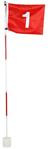 Accessoire de Pratique de forgolfAmovible Drapeau en Nylon Rouge Rotation à 360 degrés,Le