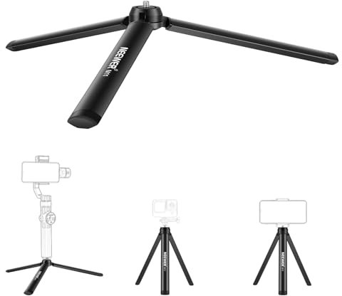 NEEWER Mini Metal Tripod, Table Stand, Desktop Compact Tripod Compatible with Crane M2, Smooth Q2, Gimbal Grip Stabilizer and All Cameras