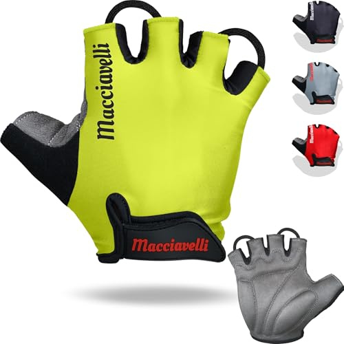 MACCIAVELLI Fahrradhandschuhe Herren Damen - Halbfinger MTB Fahrrad Handschuhe - Sommer Radsporthandschuhe für Mountainbike, Rennrad & Downhill