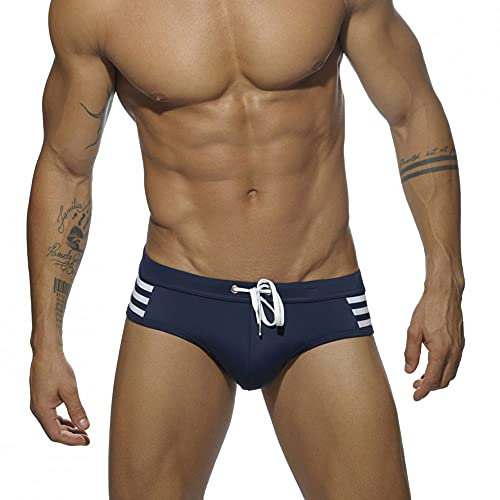 UXH Maillot de bain rembourré pour homme - Sexy - Tendance - Pour la natation, la plage, le surf et la natation, noir foncé, Large