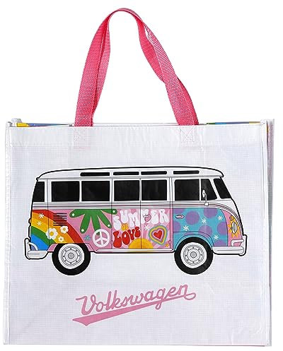 Puckator Sac de Courses Recyclé RPET Volkswagen-Van Bus Kombi VW T1 Summer Love Einkaufstasche, wiederverwendbar, mehrfarbig, einfarbig