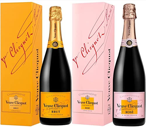 Veuve Clicquot Yellow Label Brut & Rosé Champagne, Gift Boxed Duo Pack, 2 x 750ml