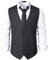 PARKLEES Herren Hipster Urban Design Business formelle Weste Slim Fit Anzug Smoking Kleid Weste, anthrazit, XL