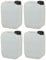 PowerChem 5L JERRY CAN - UN Approved Stackable Bottle Container + 51mm Tamper Evident Cap | Perfect for Storage of Water Liquids (4 x 5L Natural)