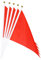 sourcing map 20 Stück Flaggenstock Handgehaltene Kleine Mini DIY Flagge 8.2 Zoll x 5.5 Zoll Dreieck Rot für Festivals Veranstaltungen Feiern
