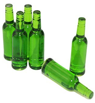 6 Stücke Puppenhaus Miniatur Bierflasche Esszimmer Getränke Simulation Küche Spielzeug Geschenk-Grün Hohe Qualität Professional and Attractive