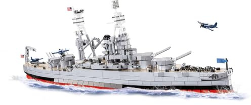 COBI Pennsylvania -Class Battleship, Scale 1:300, 2088 Pieces | Pad Printed , Movable Turrets, Barrels and Rudders, Executive Edition, 2-in-1 USS Pennsylvania / USS Arizona, Stand, 10+