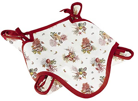 MyVorrei Padded Bread Basket Navy Blue Pattern 40x40 cm, 20x20 Tied