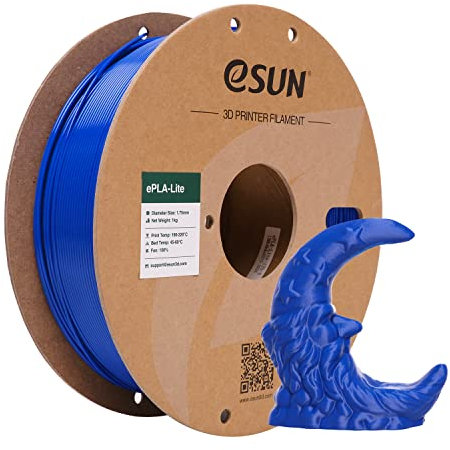 eSUN PLA Filamento 1,75 mm, filamento modificato per stampante 3D PLA, precisione dimensionale +/- 0,03 mm, bobina da 1 kg (2,2 libbre) Filamento di stampa 3D per stampanti 3D (D-Blu)