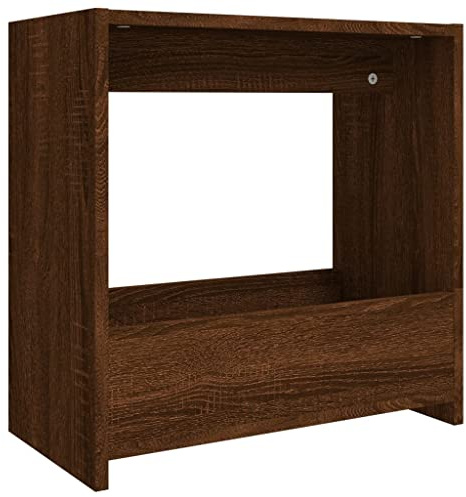 vidaXL Brown Oak Side Table of Engineered Wood with Storage for Living Room, Compact, Modern Design, Easy Assembly