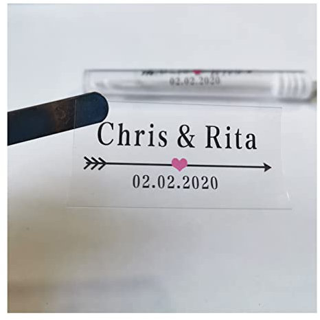 DIY 100 Stück Hochzeitsblasenetiketten, personalisierte transparente Aufkleber, Blasen-Zauberstab-Etikett, transparent, individuelle Hochzeitsbevorzugungsaufkleber (2 x 4,5 cm)