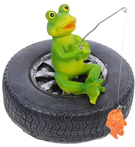 Cabilock Kunstharz Schwimmende Froschstatue Deko für Teich und Garten