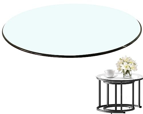SAGIDAR Tischplatte Gehärtetes Glass, Aus Gehärtetem Glass, Glasscheiben, Glass Tischplatte Rund,Transparenter Tischschutz, Glastischplatten Für Esstische, 45CM 60CM 70CM 85CM 100CM