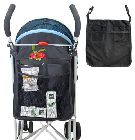 EODKSE Kinderwagen Organizer: Universelles Einkaufsnetz & Stroller Organizer mit Multifunktions-Tasche für Buggy & Baby-Kinderwagen, 1 Stück