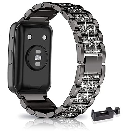 Bracelets Pour Huawei Watch Fit 2 Métal Inoxydable Remplacement Bracelet RéGlable LibéRation Rapide Scintillement La Mode Durable Compatible Avec Huawei Watch Fit 2 Pour Homme Femme (5)