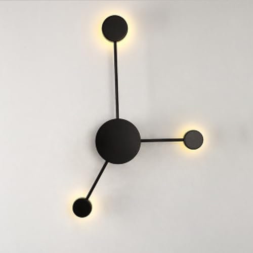 YFMYY LED-Wandleuchte, Schwarze Punkte und Linien, dekorative Beleuchtungskörper, 2700 K–3000 K warmes Licht, Wandleuchten für den Innenbereich, Wandleuchte für Schlafzimmer, Wohnzimmer, Flur