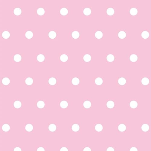 Tissu au mètre Textrend coton - Tissu à coudre - 100% coton - Matière douce antiallergique - Textiles 1x1,6m - Tissus au mètre - Tissu à pois 11mm (Blanc sur fond rose)