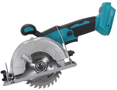 Sega circolare senza spazzole senza fili da 4-1/2 pollici per batteria Makita 18 V, sega circolare compatta 6500 giri/min, albero da 20 mm con 1 lama per legno TCT 30T e righello scala