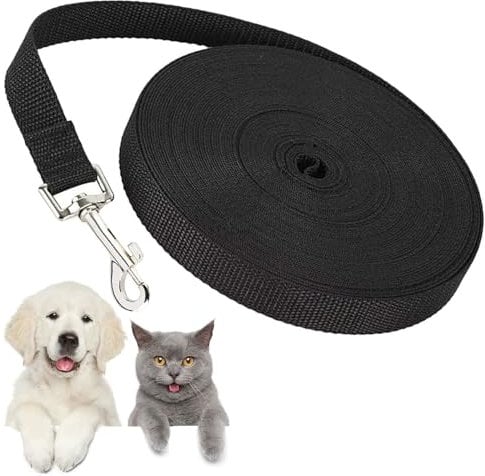wodehaainiyibeizi 10m Extra Long Line Dog Lead Leash for Large Medium Small Puppy Nylon Training Lead with Padded Handle for Large Medium Small Pet Walking Obedience Outdoor Play