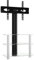 vidaXL Corner TV Stand with Swivel Mount - 3-Tier Media Console for 32-70” TVs - Black/Silver, Aluminium/Stainless Steel/Iron/Glass