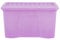 Wham Crystal 60 Liter Storage, Heavy Duty Plastic Storage Box With Lids Home Office Stackable Nestable, Large Storage Boxes With Lids 60 x 40 x 33 cm - Tint Lilac (Pack of 5)