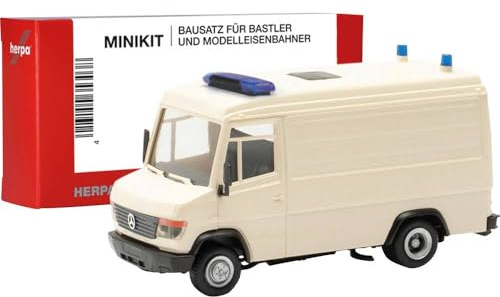 Herpa Modellbausatz MiniKit Mercedes-Benz Vario RTW (1 Stück) Miniatur im Maßstab 1:87, Sammlerstück, Kit für Modellbau, Kunststoff, Weiß
