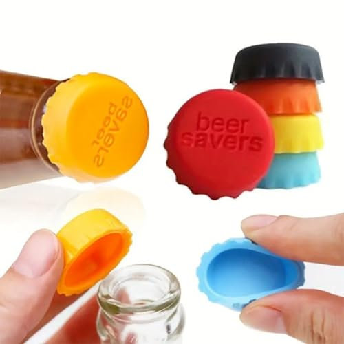 6 Pièces Bouchons de Bouteille de Vin en Silicone, Coloré Rond Bière Capsules Réutilisable Bouchon de Bouteille, Multicolore Bouchons de Fermeture pour Bouteilles de Vin, Bière et Jus de Fruits