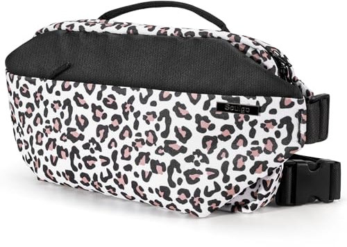 Soulgo Sling Bag Schultertasche mit RFID-Blockierung für Männer und Frauen, Umhänge- und Brust-Schultertasche mit Wasserflaschenhalter für Reisen, Radfahren, Arbeit, Sport, Wandern - Leopardenmuster