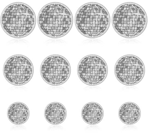 12PCS Iron on Patches Bulk, Disco Ball Iron on Patch for Hats T-Shirt Clothes Jeans Jackets Backpacks, Small Iron on Patches Embroidered Patches Sew on Craft Decoration