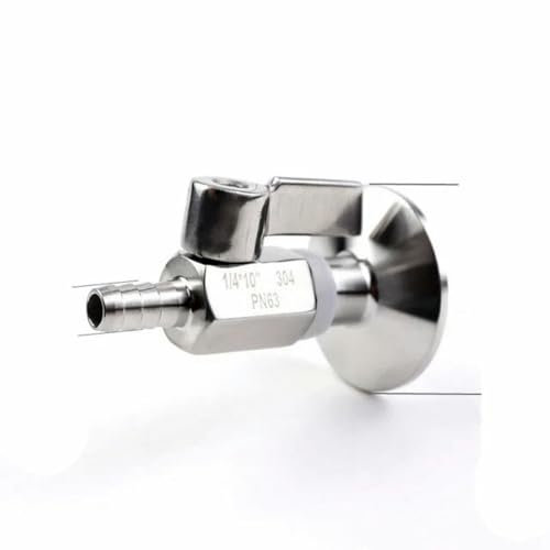 Kugelhahn Edelstahlgriff 7 mm 10 mm 8 mm 12 mm Rohr Pagodenadapter auf Tri-Clamp 1,5 Zoll SS304 Kugelhahn-10 mm x Zwinge 50,5