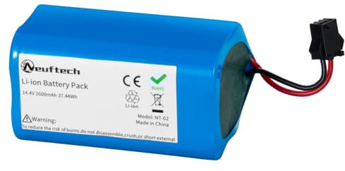 Neuftech 14.4V 2600mAh Ersatz Akku für Tikom G8000 L9000 K600 K650 K680 K700 K730 Conga Excellence 990 950 1090 1790 1990 Robot,für Proscenic 850T 850P,Venga VG RVC 3000 3001,Lefant M210 M213