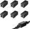 6 Piezas Acoplador Empalme RJ45, Empalmes RJ45 Cable Ethernet, Empalme de Conexión Rápida para Cat7/Cat6/Cat5, Conector de Red Doble Hembra Alta Velocidad hasta 10Gbps Protección Contra Interferencias