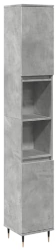 vidaXL Badschrank Betongrau 30x30x190 cm Holzwerkstoff