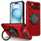 Kainevy for iPhone 14 Plus Case with Metal Stand Ring for MagSafe Silicone&PC Shockproof Cover for Apple iPhone 14 Plus Phone Case Heavy Duty Magnetic Military Grade Hard Rugged Case (Red)