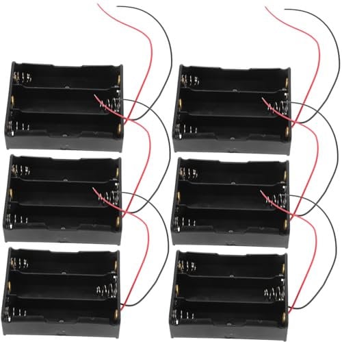 WATIIFUFU 6pcs Wired 3 x AA Battery Holder Plastic Storage Case for Easy Organization and Safe Storage of AA Batteries Ideal for Use