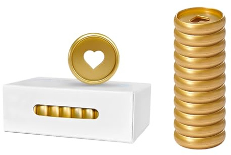 SOFPLATE 11 Stück 24mm Kunststoff Binderscheiben Für Lose Blätter Planerscheiben Großpackung Goldfarben Hohles Herz Pilzloch Discbound Bindung Expander Schnallenringscheibe Für DIY Notizbuch Planer Sc