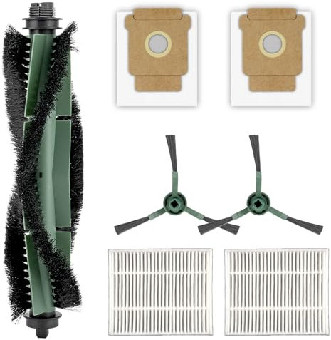 (7 Piezas) Q0520 Repuestos Para El Robot Aspirador Irobot Roomba Combo 2 Essential + Base De Vaciado Automático Q0520, 1 Cepillo Giratorio, 2 Cepillos Laterales, 2 Filtros Hepa 2 Bolsas Para El Polvo