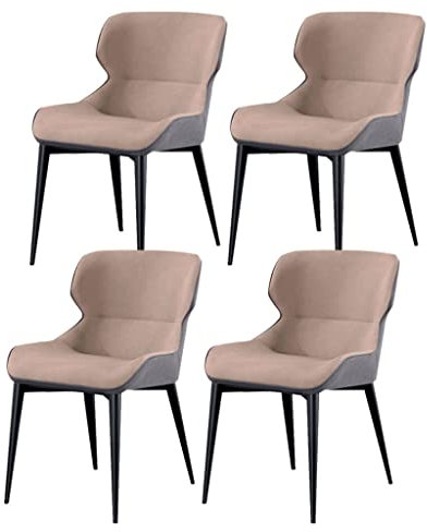 HBSSP Küche Esszimmerstühle 4er Set,wasserdichte Lederbeistellstühle Mit Carbonstahlrahmen,Küche Wohnzimmer Lounge Counter Stühle(Skin Tone)