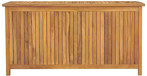 Genérico Wenjingqi 318732 Gartentruhe aus massivem Teakholz, 114 x 50 x 58 cm, Braun