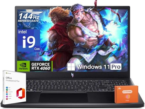 acer Nitro V 15 - Laptop para juegos, 15.6 pulgadas FHD IPS 144 Hz, Intel i9-13900H, licencia de por vida de oficina, DDR5 de 64 GB, SSD de 2 TB, GeForce RTX 4060, Wi-Fi 6, teclado retroiluminado, Win