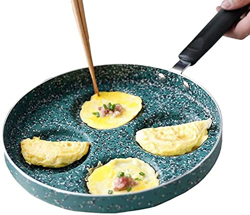 CQIKRWGWS Pancake Pans Nonstick Frying Pan - 4 in 1 E Pancake Multi Sectional Frying Pan 4 Dimples Hole frypan 24cm Frying Skillet for s, Fried ES,