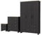 Nera 3 Piece Bedroom Furniture Set 3 Door Wardrobe with Drawer Set Chest of Drawers and Bedside Cabinet Bedroom Storage (Grey on Oak)