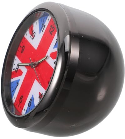 ABOOFAN Battery Operated Digital Car Clock Mini Luminous Dashboard Alarm Clock Union Jack Design for Boat Bike Home Flag Style No Battery Included