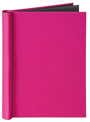 VELOFLEX 4944080 - Klemmbinder DIN A4, mit Ledernarbung, Füllmenge max. 150 Blatt (1 Stück, pink, DIN A4)