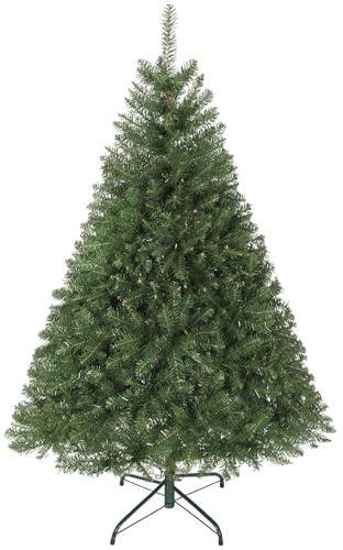 HOMCOM Weihnachtsbaum künstlich 150 cm mit 992 Zweigen Christbaum Grün | Dichten Zweigen, Tannenbaum, Klappbarem Metallständer