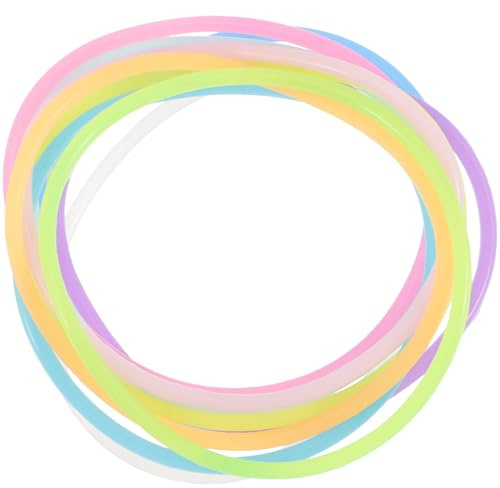 CALLARON 50 braccialetti e elastici per capelli in silicone scuri, flessibili, lisci, per feste, festival, compleanni, eventi a tema retrò, comodi accessori unisex